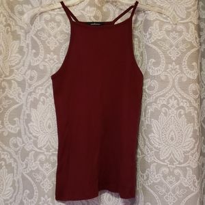 NWOT Burgundy ribbed tank top